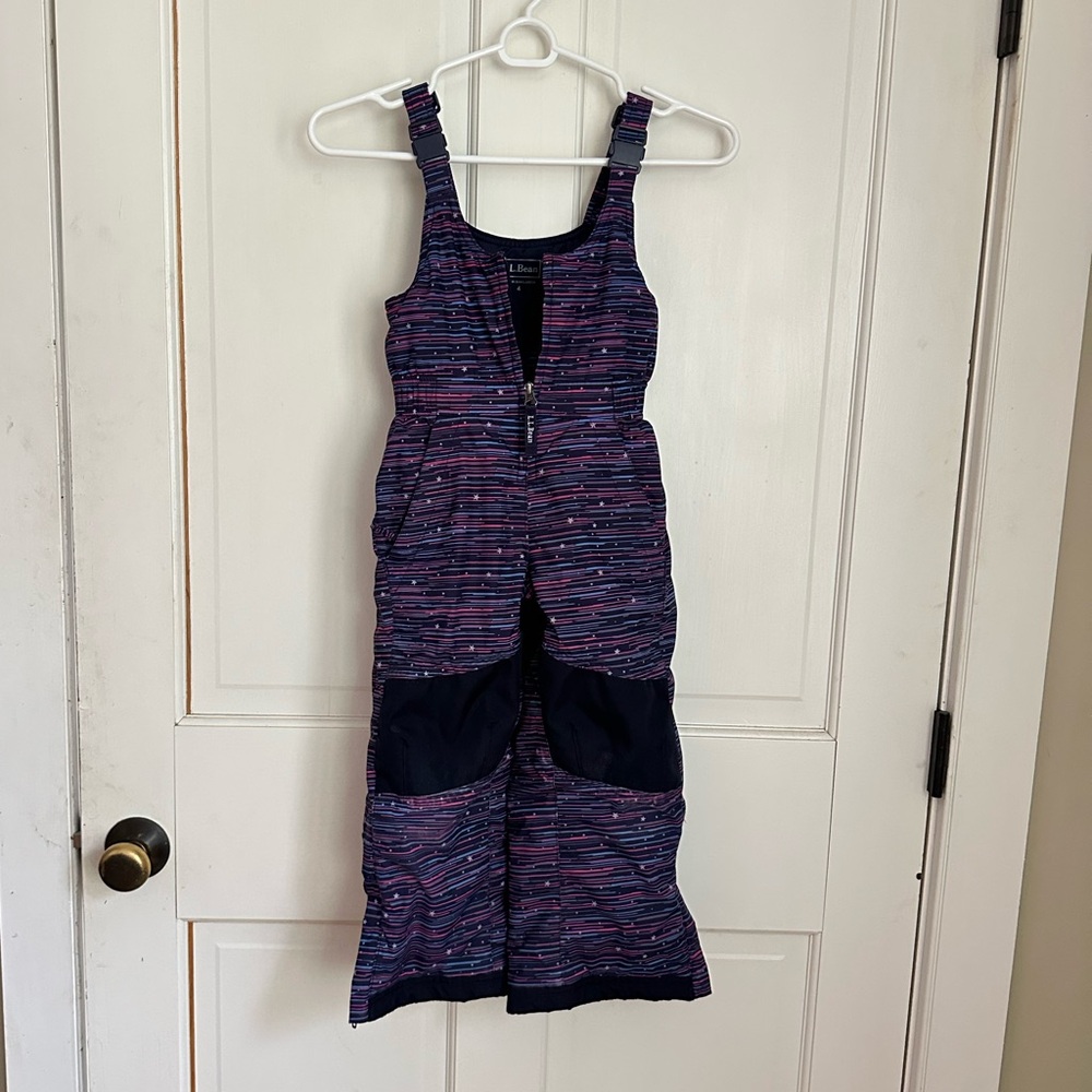 LL Bean kids Cold Buster Snow Bibs size 4